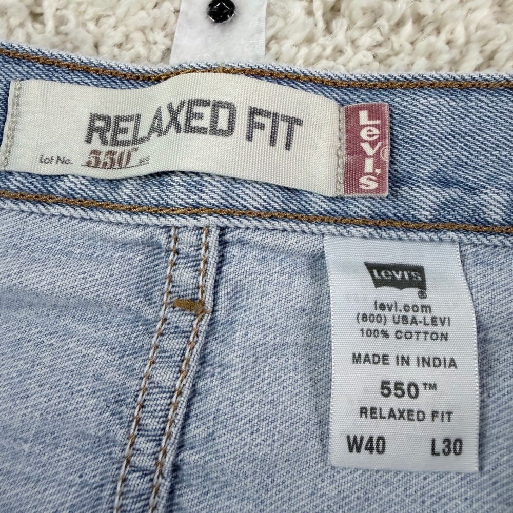 Mens 40x30 Levis 550 Cotton Relaxed Fit Light Wash Denim Jeans Vintage Y2K Baggy